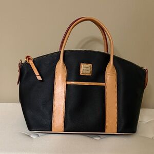 Dooney & Bourke Black and Tan Satchel